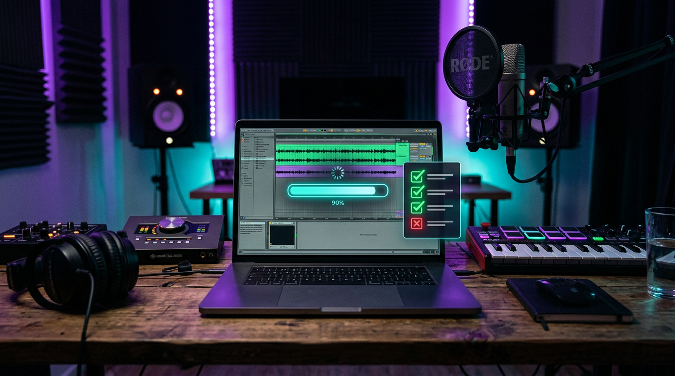 Producer uploading an AI-assisted track for distribution
